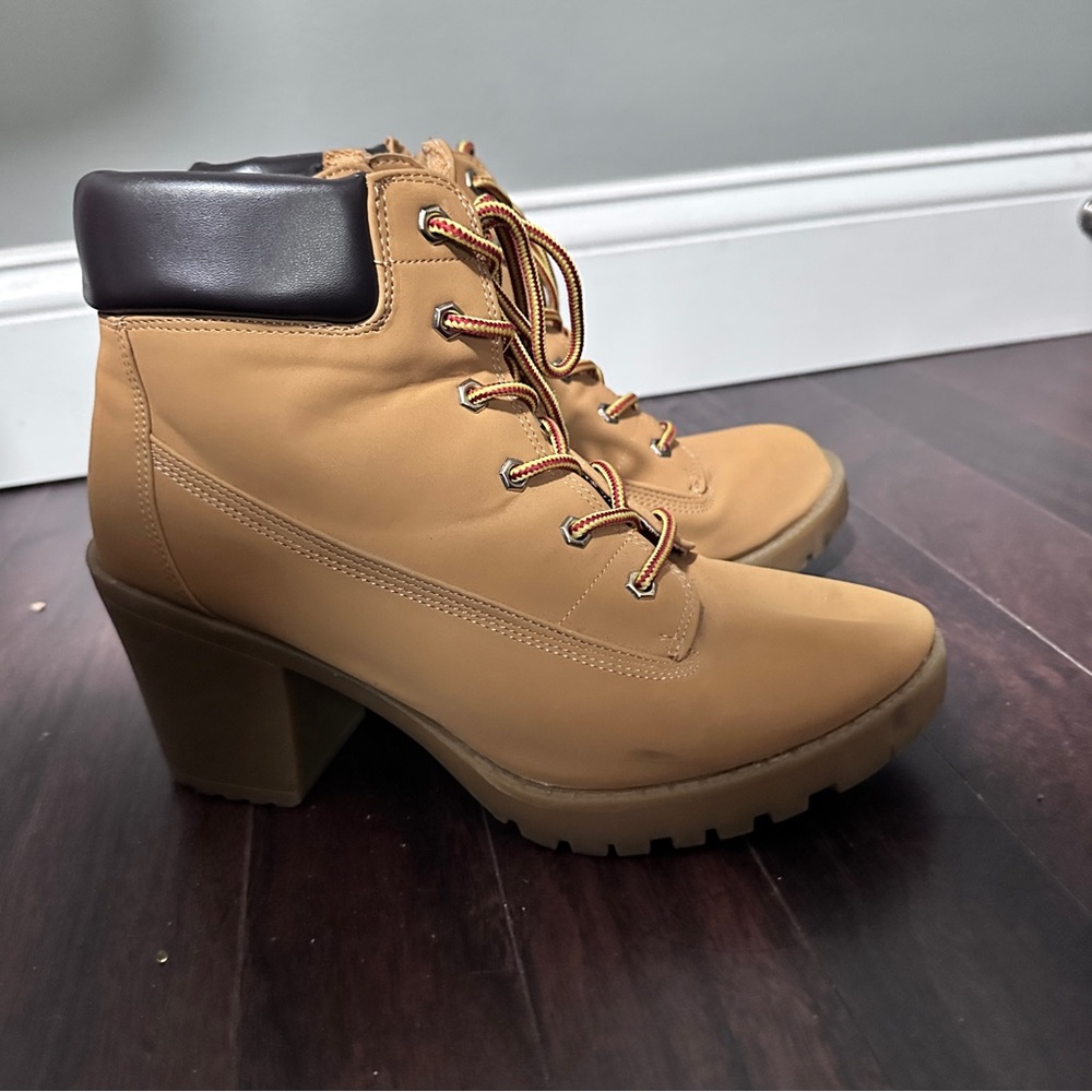 Chunky Heel Combat Boots
